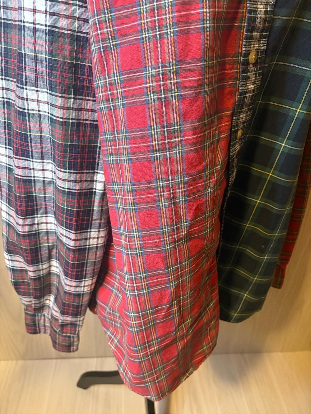 Men’s 2X Ralph Lauren Plaid Colorblock Long Sleeve Button Down Short - Picture 7 of 11